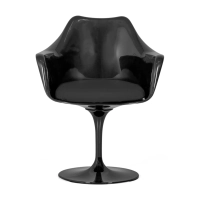 Lotus Arms All Black stoel met katoenen kussen FURNMOD - 3