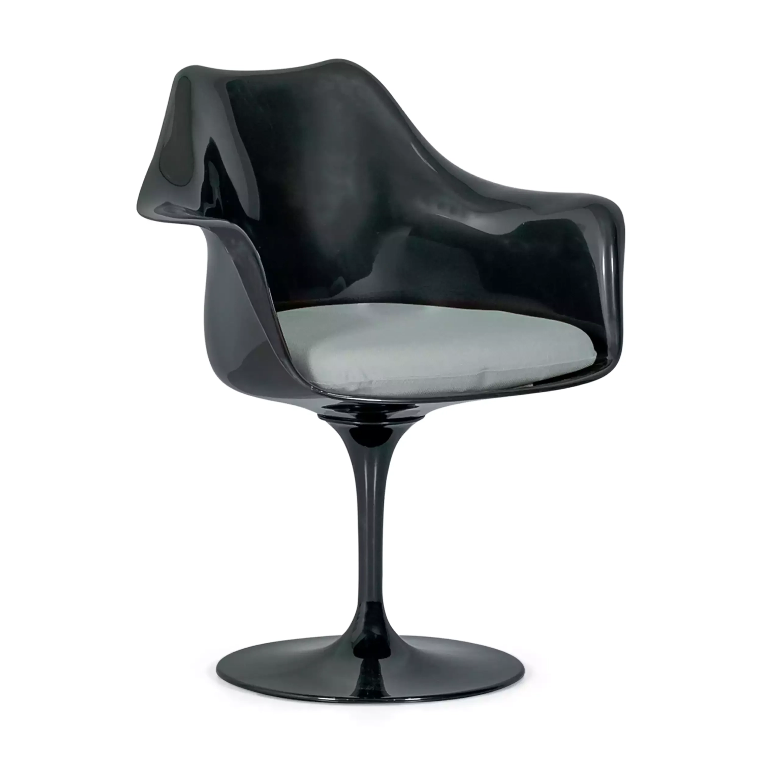 Chaise Lotus Arms All Black avec coussin en coton FURNMOD - 11