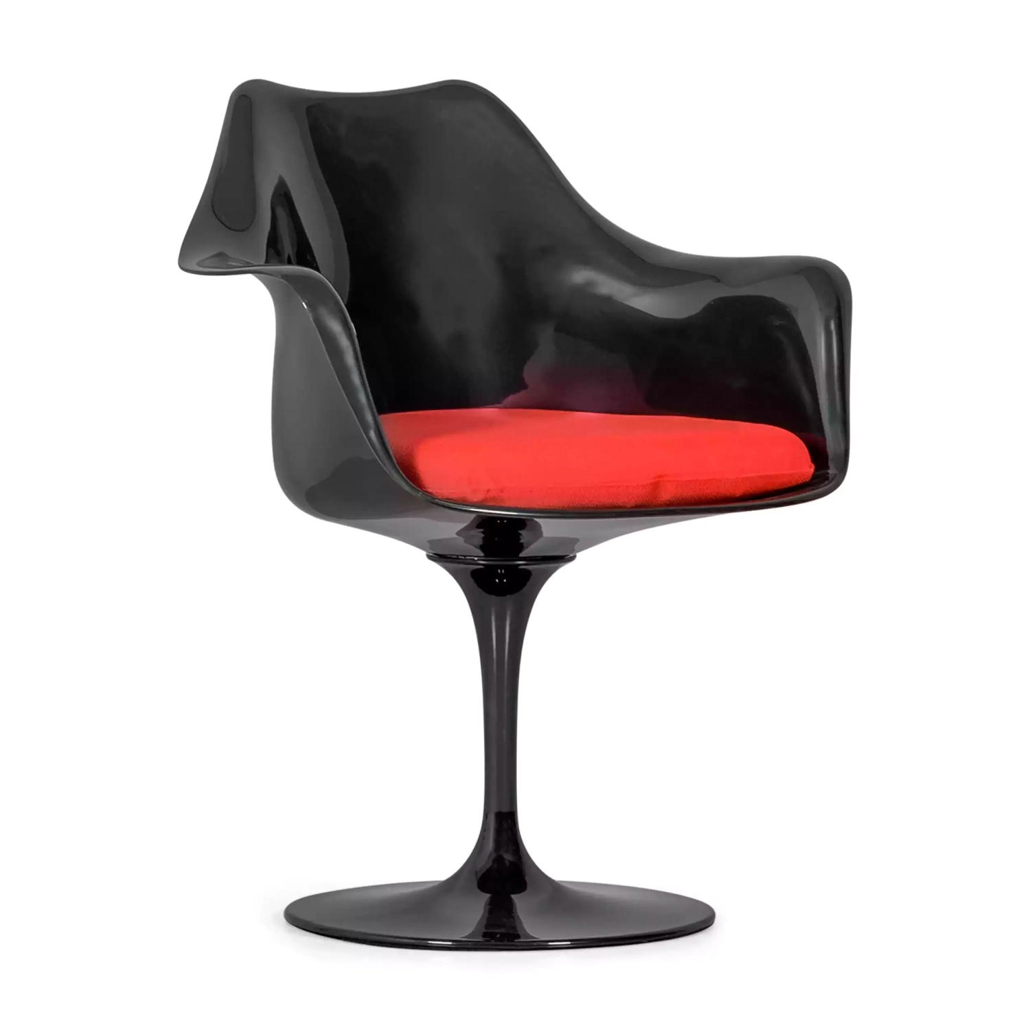 Stuhl Lotus Arms All Black mit Baumwollkissen FURNMOD - 24