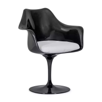 Lotus Arms All Black stoel met katoenen kussen FURNMOD - 31