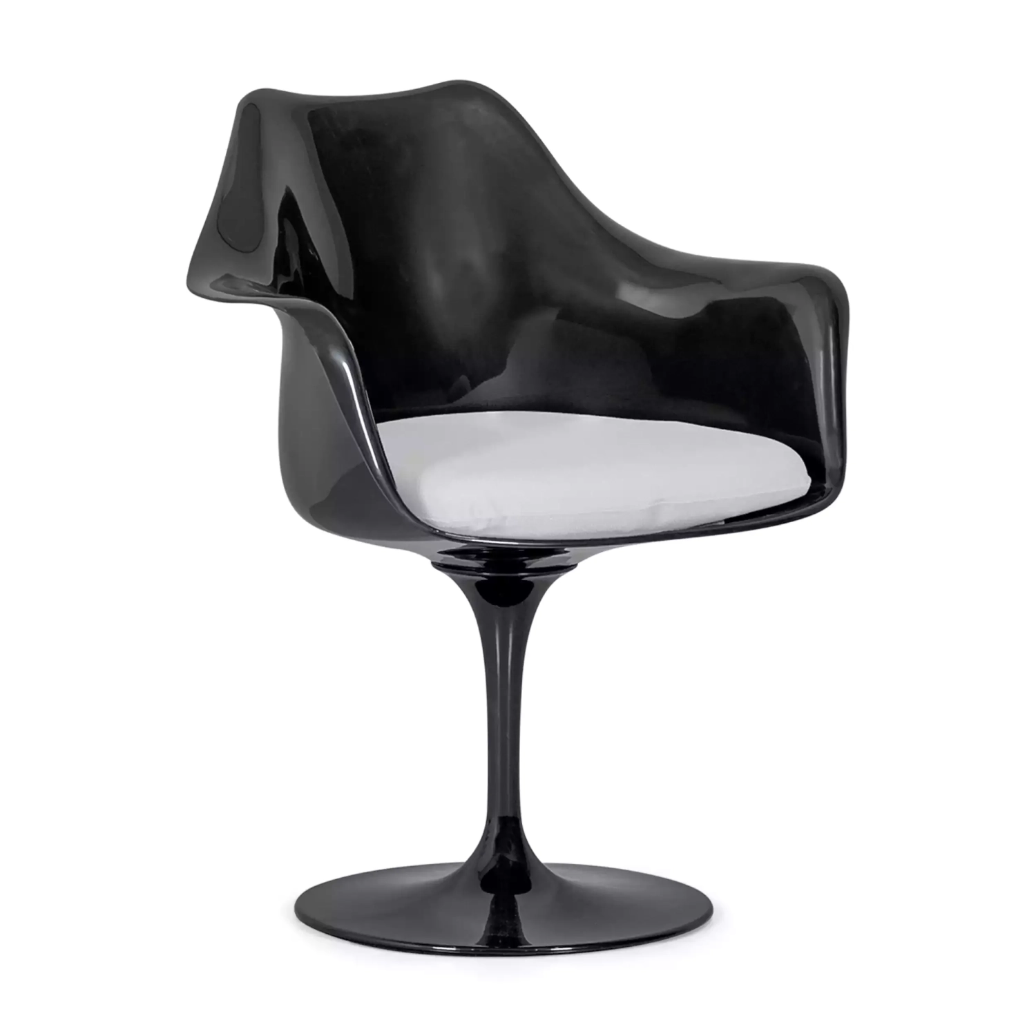 Lotus Arms Chair All Black with cotton cushion FURNMOD - 31