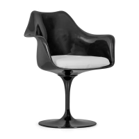 Stuhl Lotus Arms All Black mit Baumwollkissen FURNMOD - 35