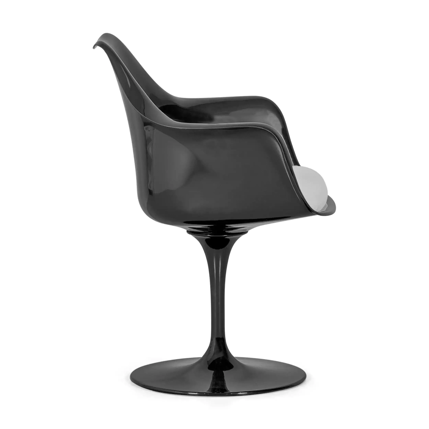 Stuhl Lotus Arms All Black mit Baumwollkissen FURNMOD - 37