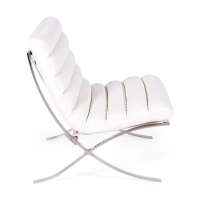 Designerski fotel tapicerowany skórą syntetyczną - Madryt Nest Dream - 14