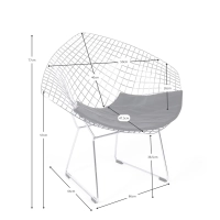 Cadeirão de design em aço cromado Diamond FURNMOD - 26