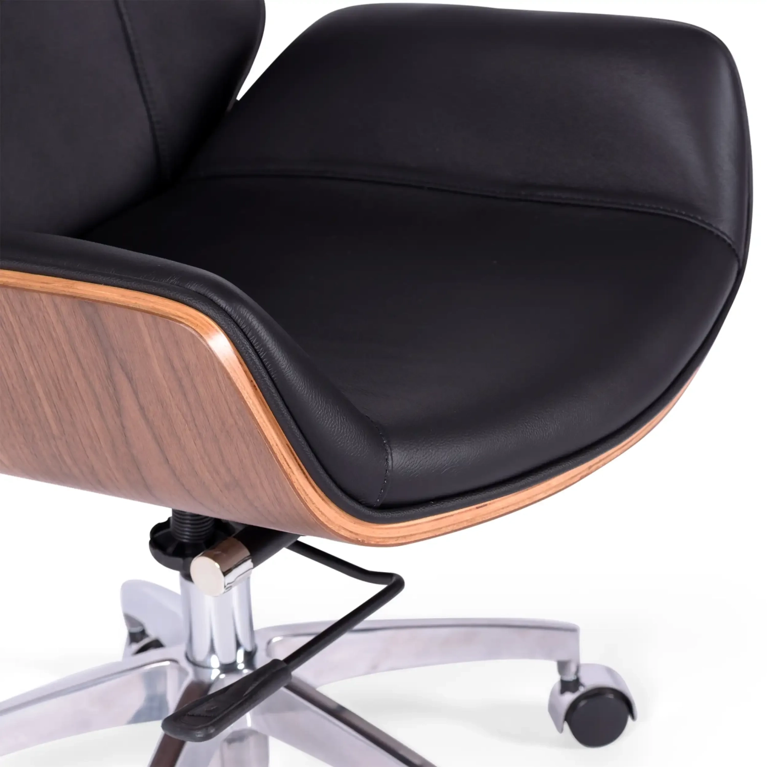 Kontorsstol i italienskt läder och valnötsträ Nordic Nest Dream - 5