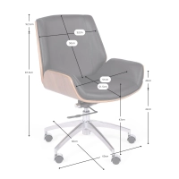 Bürostuhl aus italienischem Leder und Walnussholz Nordic Nest Dream - 11