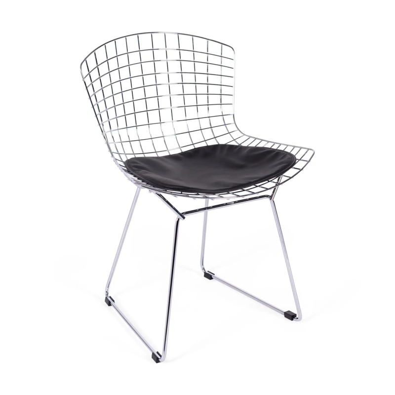 Replik Stuhl Bertoia "High Quality" aus verchromtem Stahl von dem berühmten Designer Hans J. Wegner