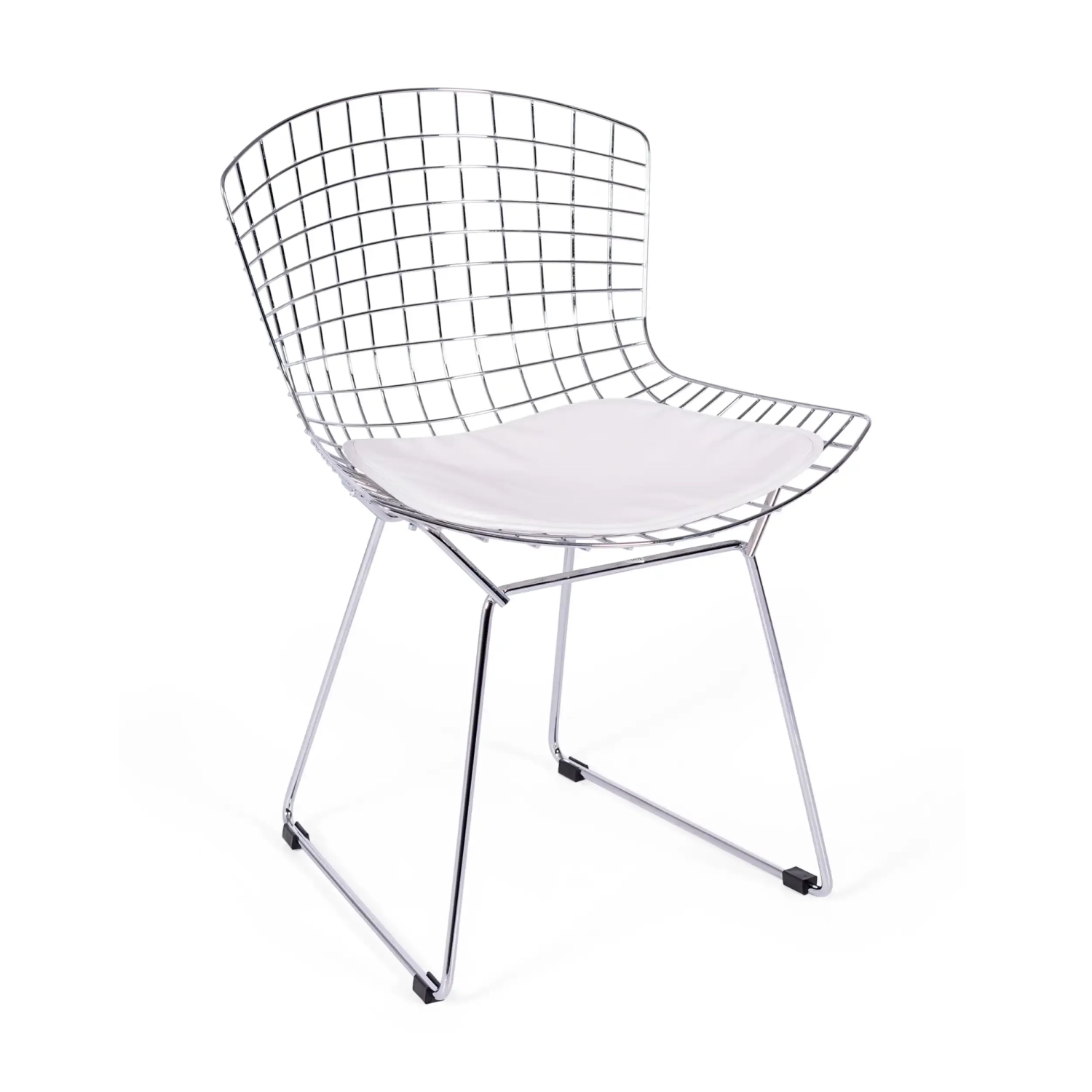 Replica della sedia Bertoia "High Quality" in acciaio cromato del famoso designer Hans J. Wegner