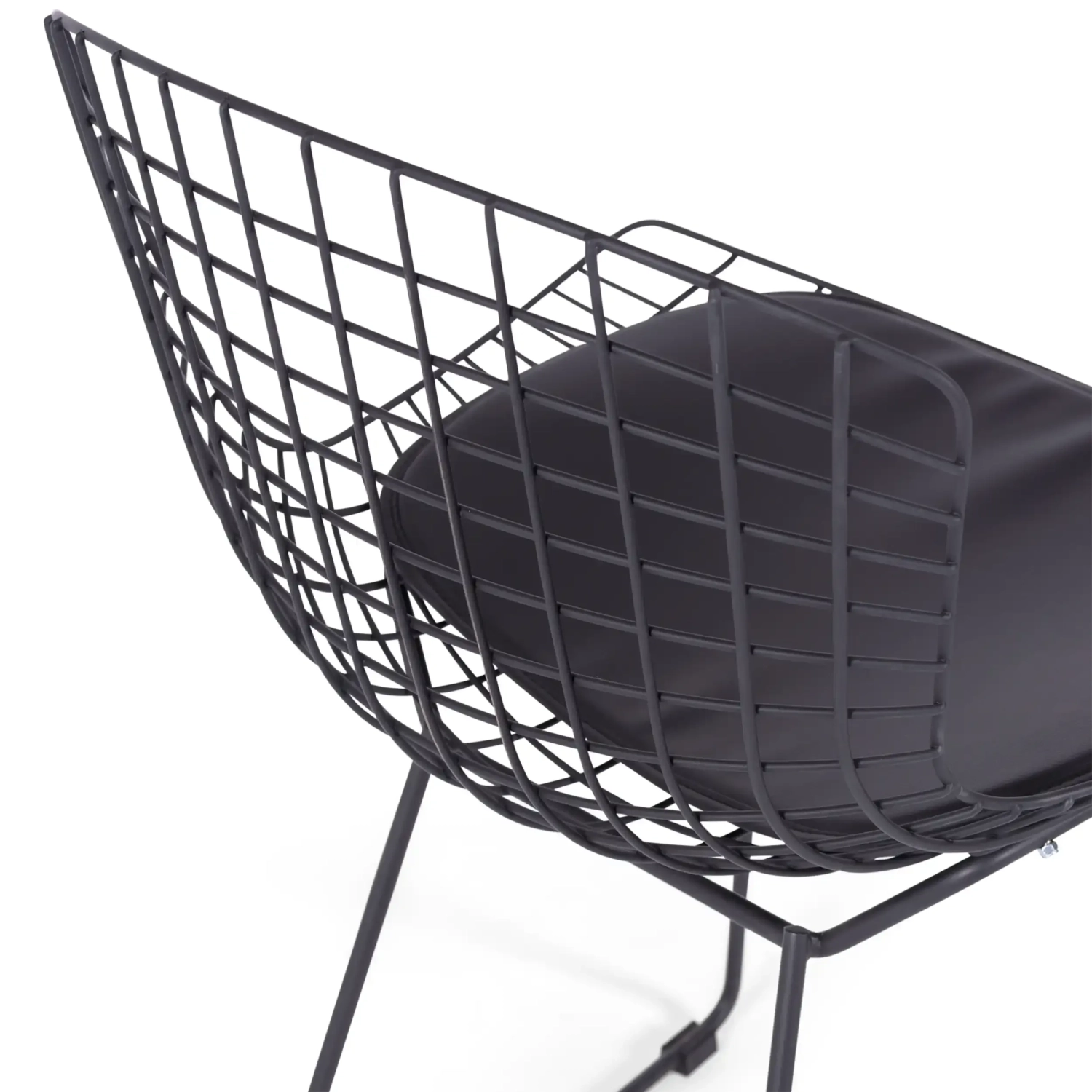 Replika krzesła Bertoia z czarnej stali - Metalowe krzesła - MuebleDesign