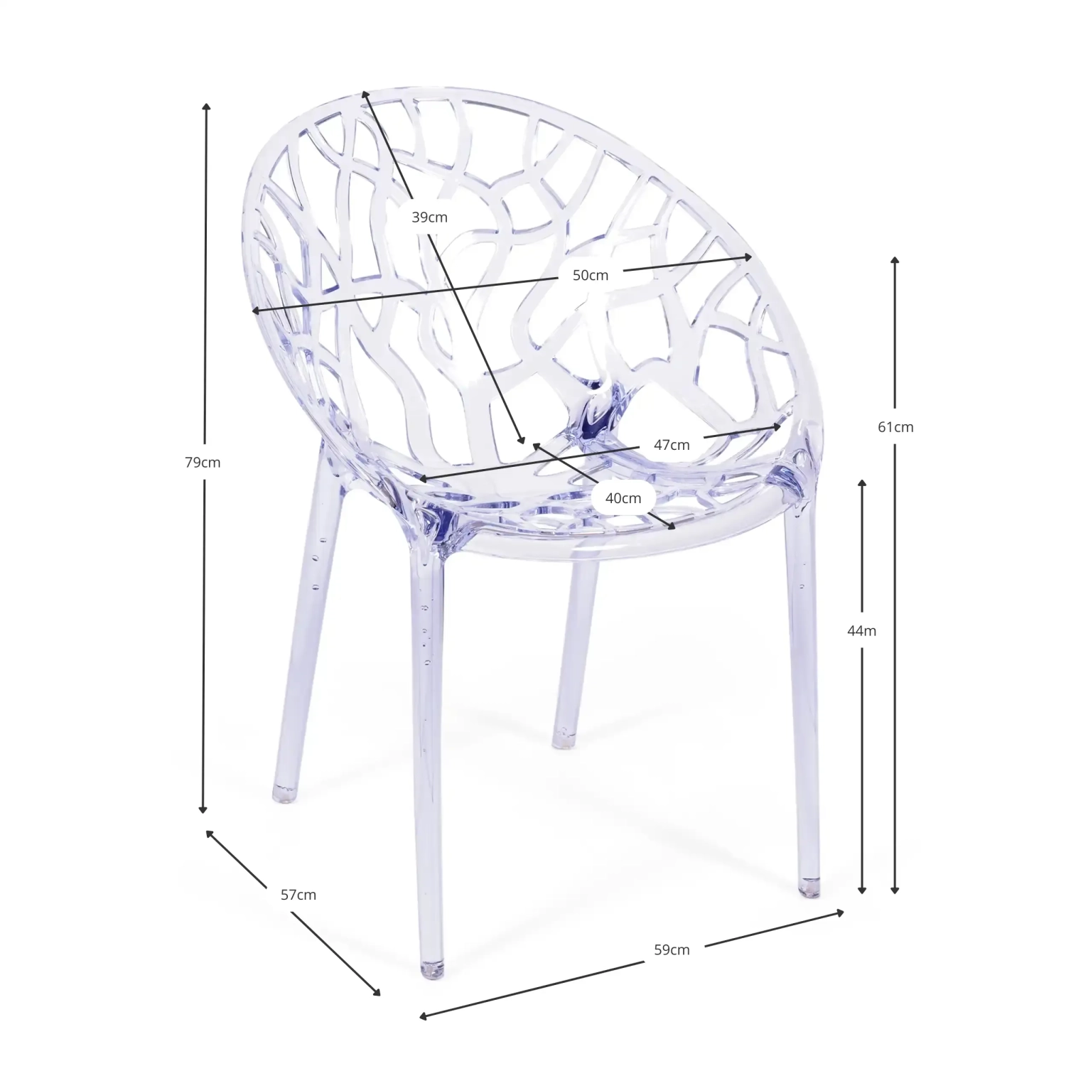 Replika stol Chrystal Transparent - Trädgårdsstolar - Mobelarium