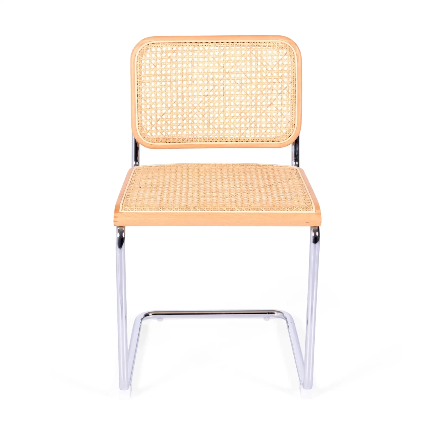 Silla Cesca económica en acero, haya y ratán 🪑  | Mueble Design
