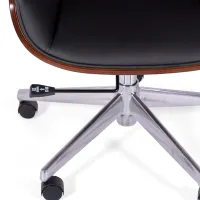 Silla de oficina Nordic Highback en nogal y polipiel - Mueble Deseign