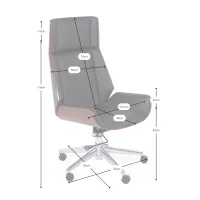 Nordic Highback Bürostuhl in Nussbaum - Bürostühle - Mobelarium