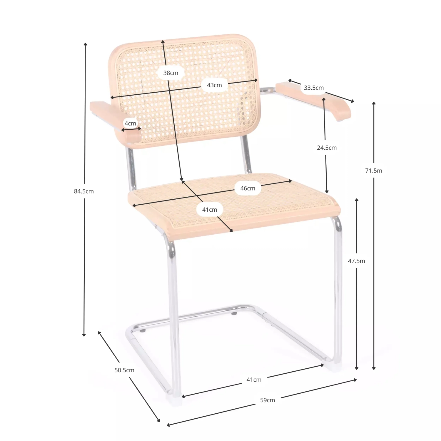 Chaise Cesca avec accoudoirs - Chaises en rotin - Mueble Design