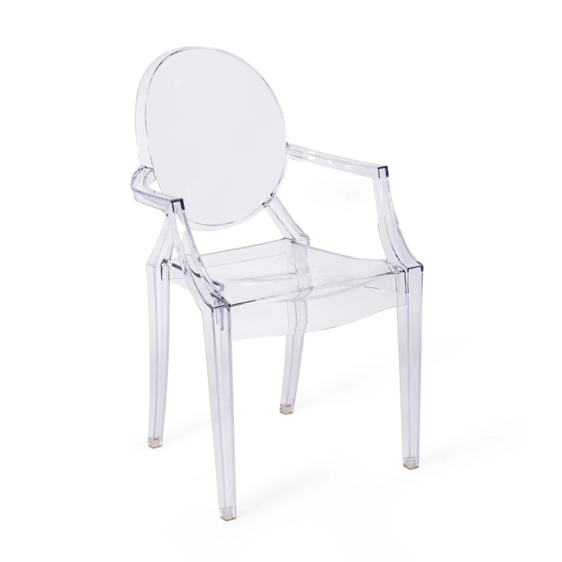 Replica della sedia Louis Ghost di Phillipe Starck