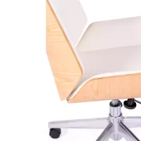 Silla oficina Nordic Highback en arce y polipiel blanca - Mueble Design