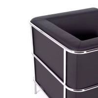 Torino 1 seater modern sofa in leather and chromed steel - Mueble Design