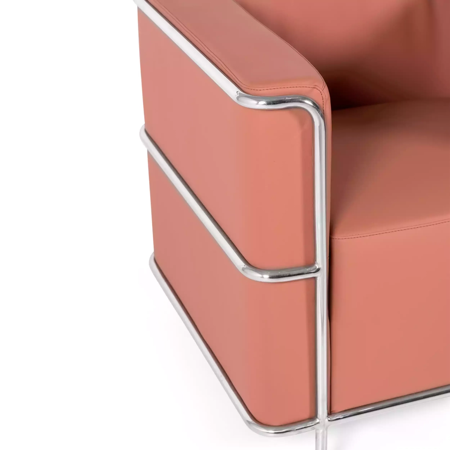 Torino 1-sitziges modernes Sofa aus Leder und verchromtem Stahl - Mobelarium