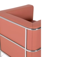 Torino 1-sitziges modernes Sofa aus Leder und verchromtem Stahl - Mobelarium