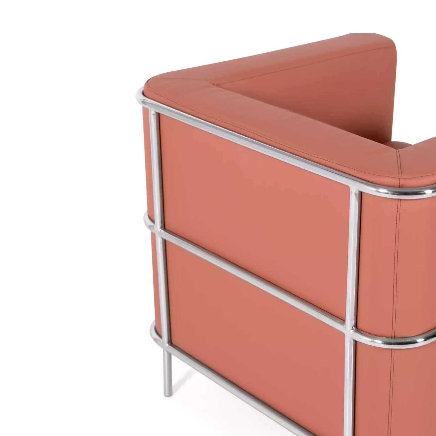 Torino 1-osobowa nowoczesna sofa ze skóry i chromowanej stali - Mobelarium