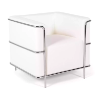 Torino 1 istuttava moderni sohva nahkaa ja kromattua terästä - Mobelarium