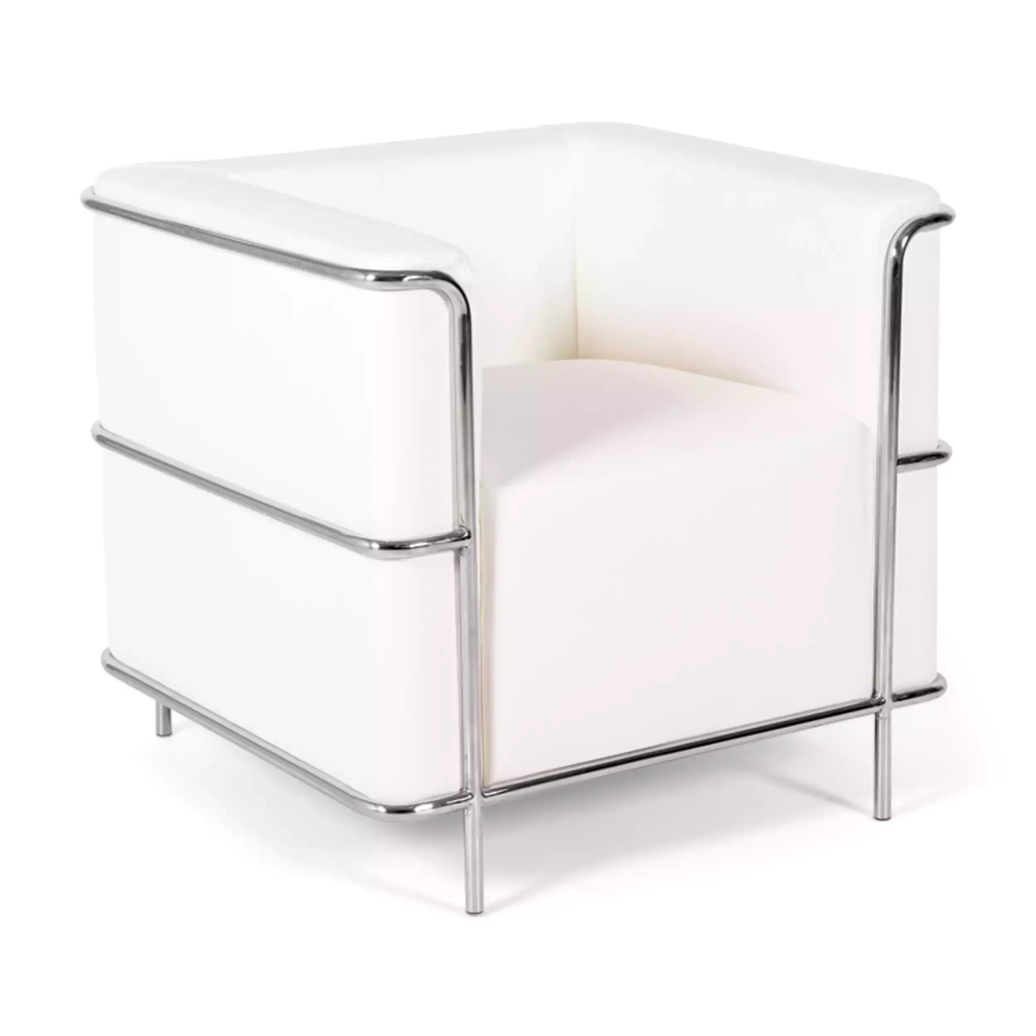 Torino 1-osobowa nowoczesna sofa ze skóry i chromowanej stali - Mobelarium
