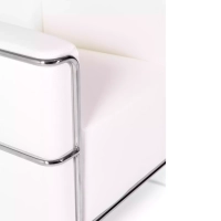 Torino 1-sitziges modernes Sofa aus Leder und verchromtem Stahl - Mobelarium