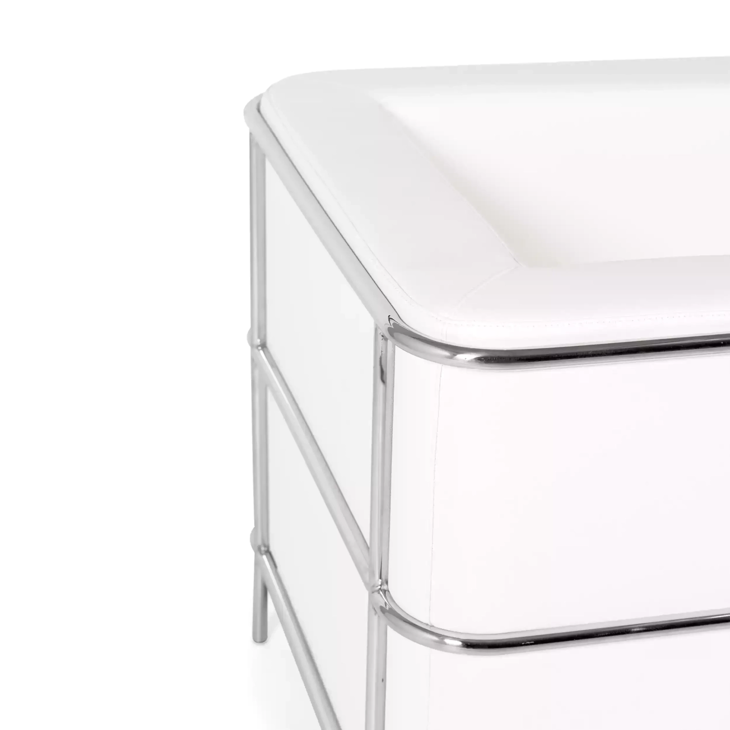 Torino 1 seater modern sofa in leather and chromed steel - Mueble Design