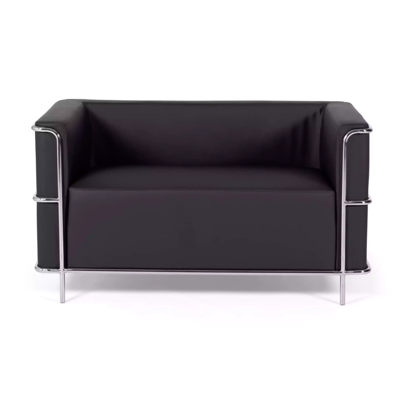 Divano Torino a 2 posti in ecopelle e acciaio cromato 🛋️ - Mobilie Design