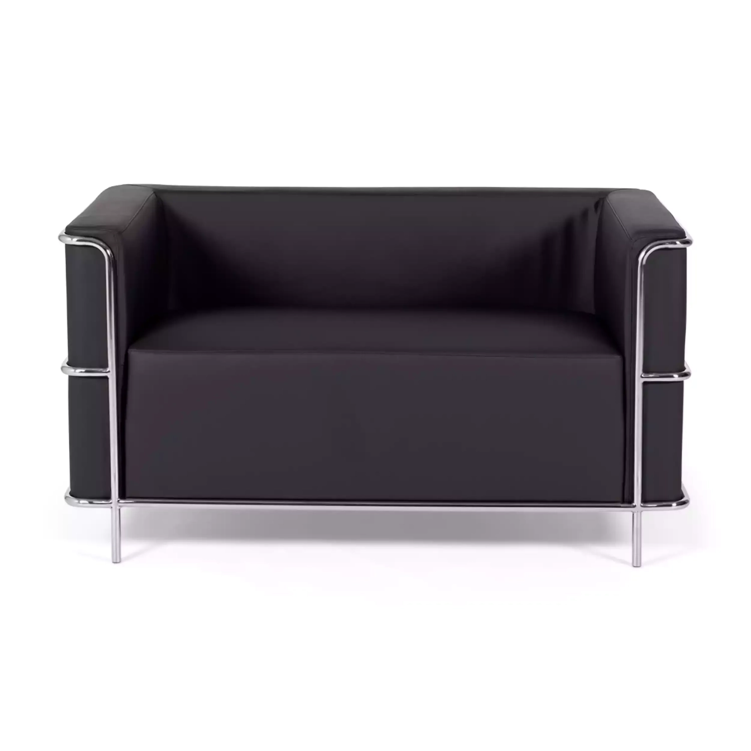 Dvoumístná pohovka Torino z ekokůže a chromované oceli 🛋️ - Mobelarium