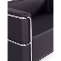 Torino 2 seater sofa in eco-leather and chromed steel 🛋️ - Mueble Design