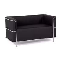 Dvoumístná pohovka Torino z ekokůže a chromované oceli 🛋️ - Mobelarium