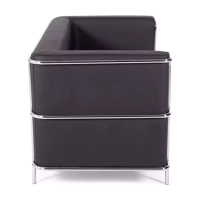 Torino 2-zitsbank van ecoleder en verchroomd staal 🛋️ - Mobelarium