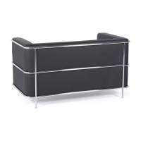 Torino 2-zitsbank van ecoleder en verchroomd staal 🛋️ - Mobelarium