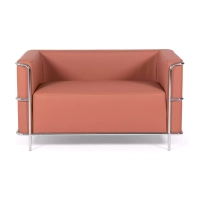 2-osobowa sofa Torino z ekoskóry i chromowanej stali 🛋️ - Mobelarium