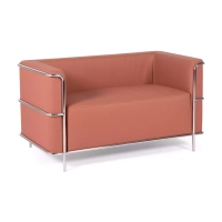 Sofá Torino 2 plazas en polipiel y acero cromado 🛋️ - Mueble Design