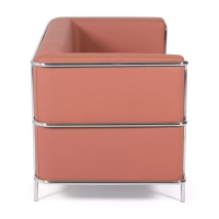 Sofá Torino de 2 lugares em couro ecológico e aço cromado 🛋️ - Mueble Design