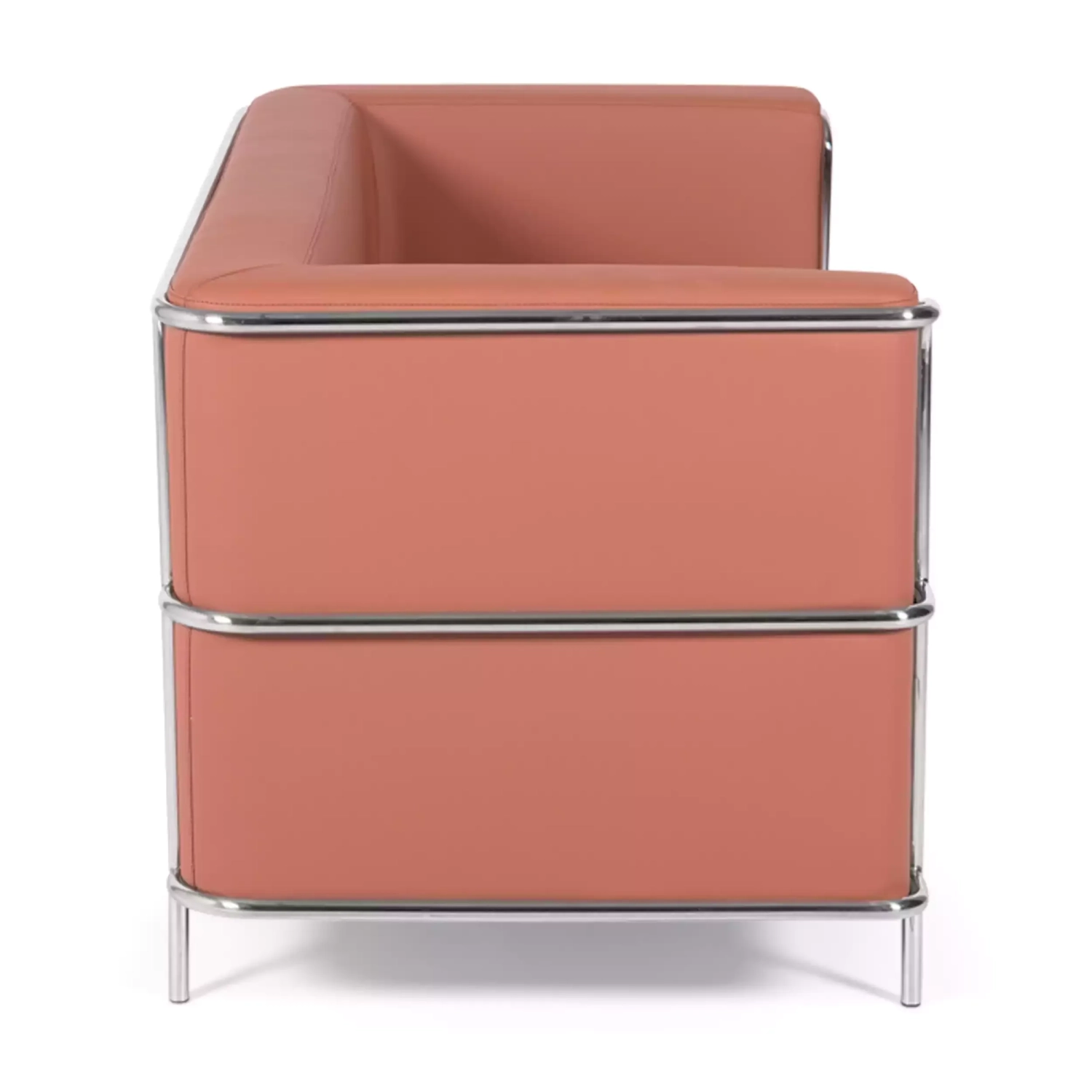 Torino 2-zitsbank van ecoleder en verchroomd staal 🛋️ - Mobelarium