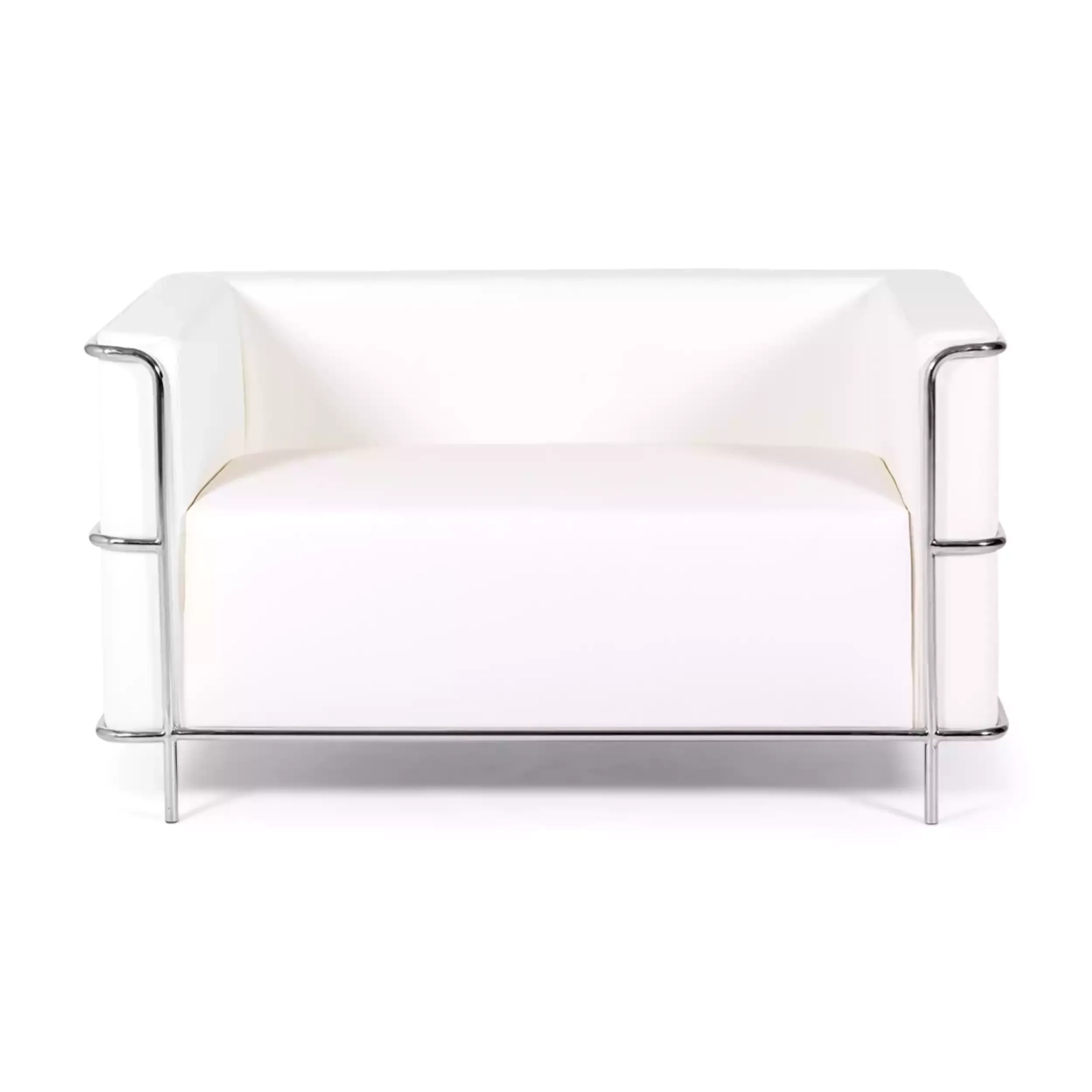 Divano Torino a 2 posti in ecopelle e acciaio cromato 🛋️ - Mobilie Design