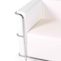 Torino 2-zitsbank van ecoleder en verchroomd staal 🛋️ - Mobelarium