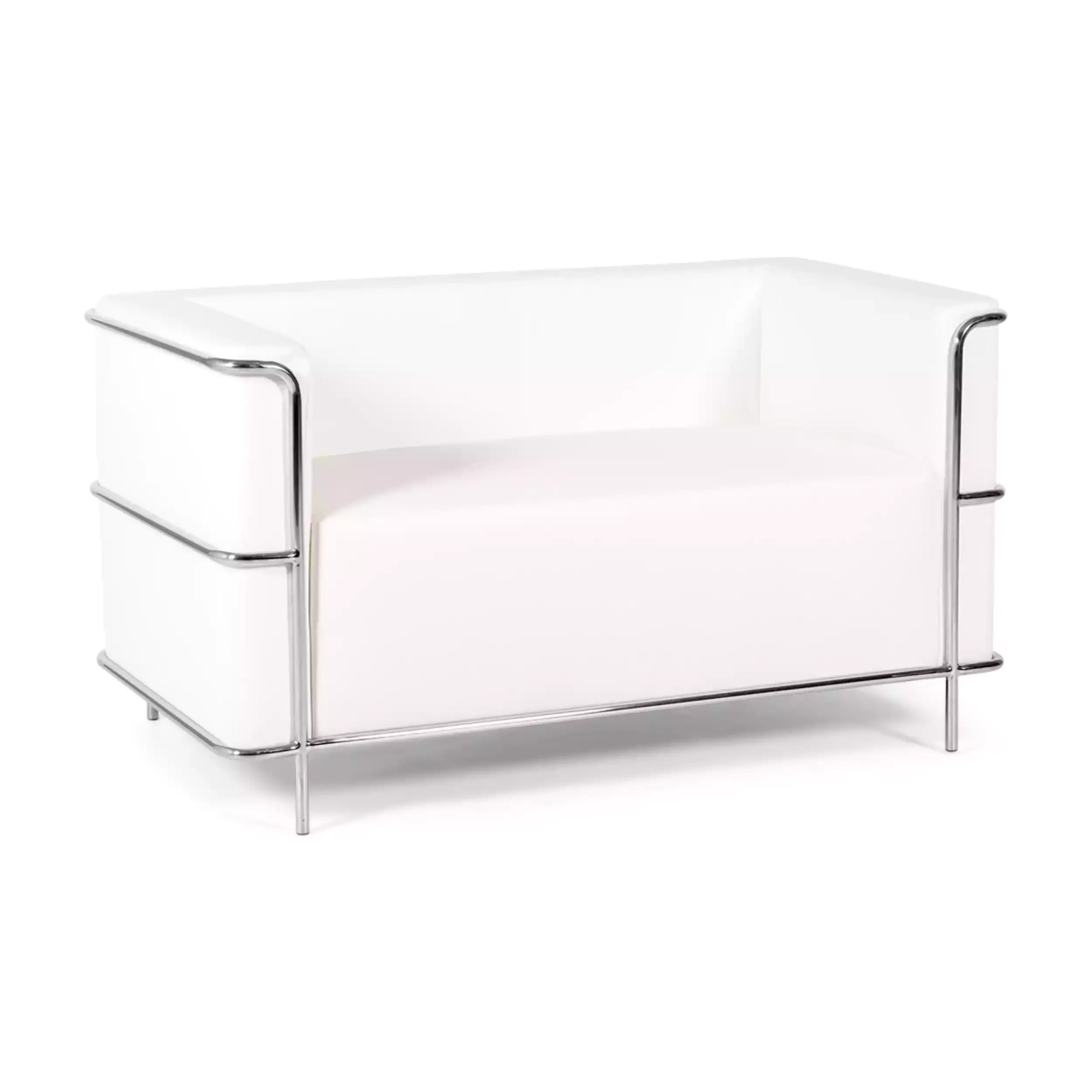 Canapé 2 places Torino en éco-cuir et acier chromé 🛋️ - Meubles Concept