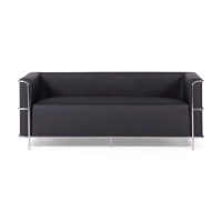 Sofá Torino 3 plazas en polipiel y acero cromado - Mueble Design