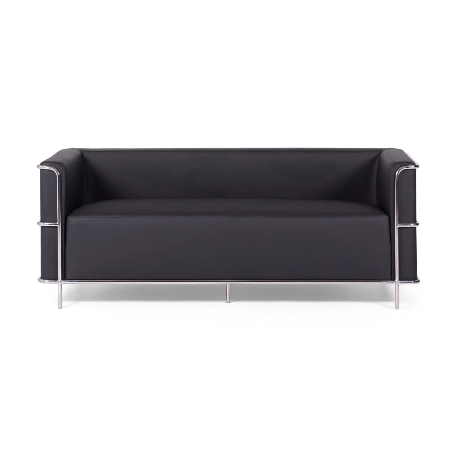 3-Sitzer Sofa Torino aus Ökoleder und verchromtem Stahl - Mobelarium