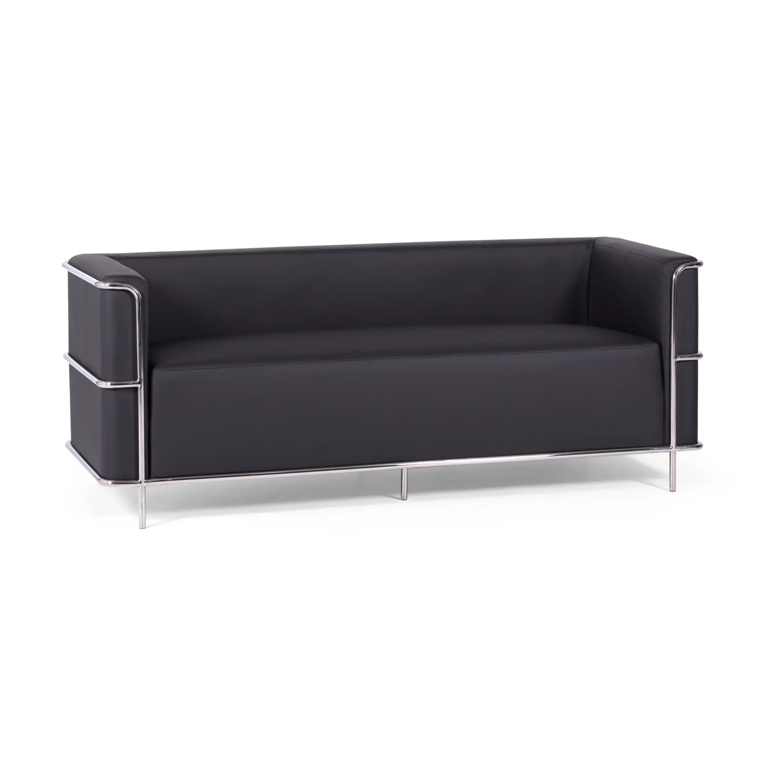 Sofá Torino 3 plazas en polipiel y acero cromado - Mueble Design