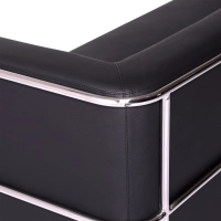 3-Sitzer Sofa Torino aus Ökoleder und verchromtem Stahl - Mobelarium