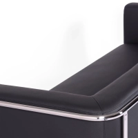 Sofa 3-osobowa Torino z ekoskóry i chromowanej stali - Mobelarium