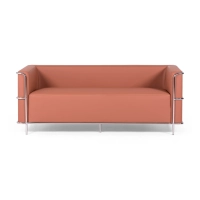 Torino 3 seater sofa in eco-leather and chromed steel - Mueble Design