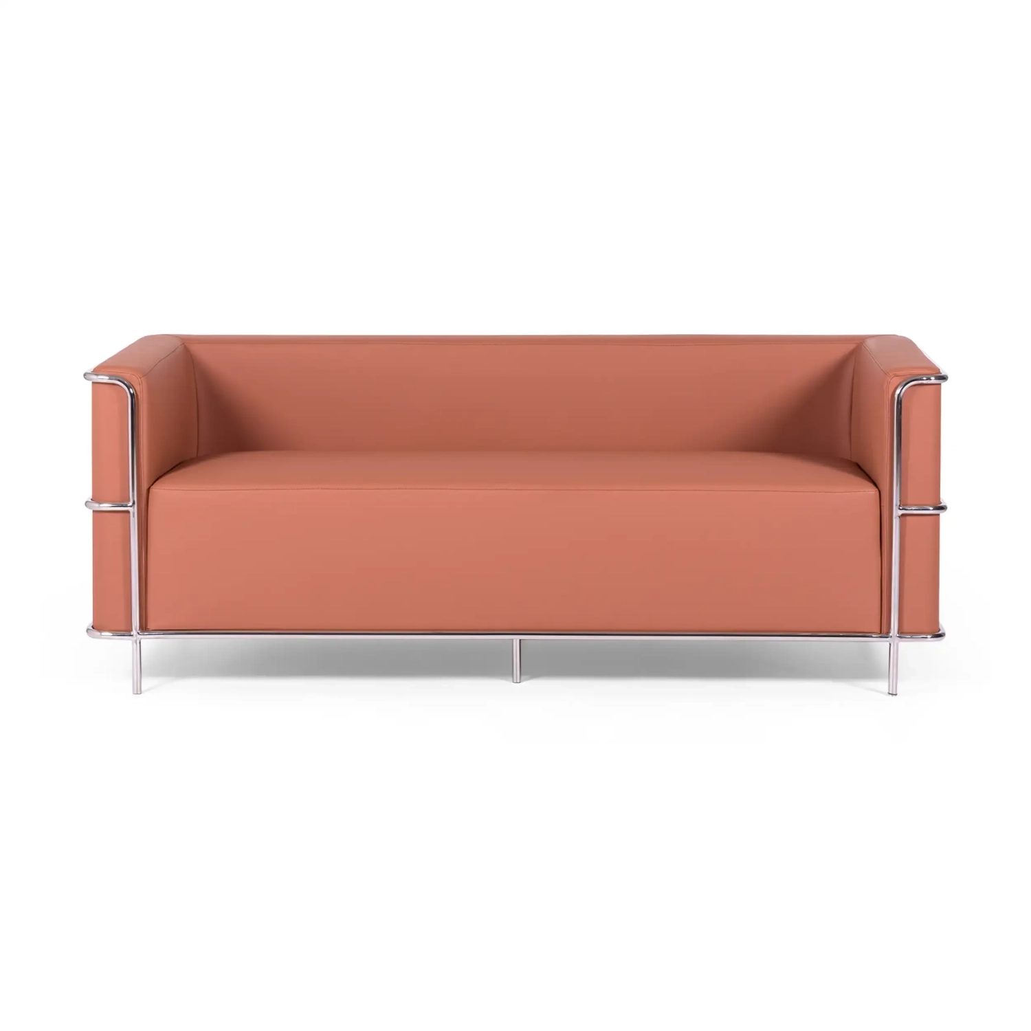 Sofá Torino 3 plazas en polipiel y acero cromado - Mueble Design