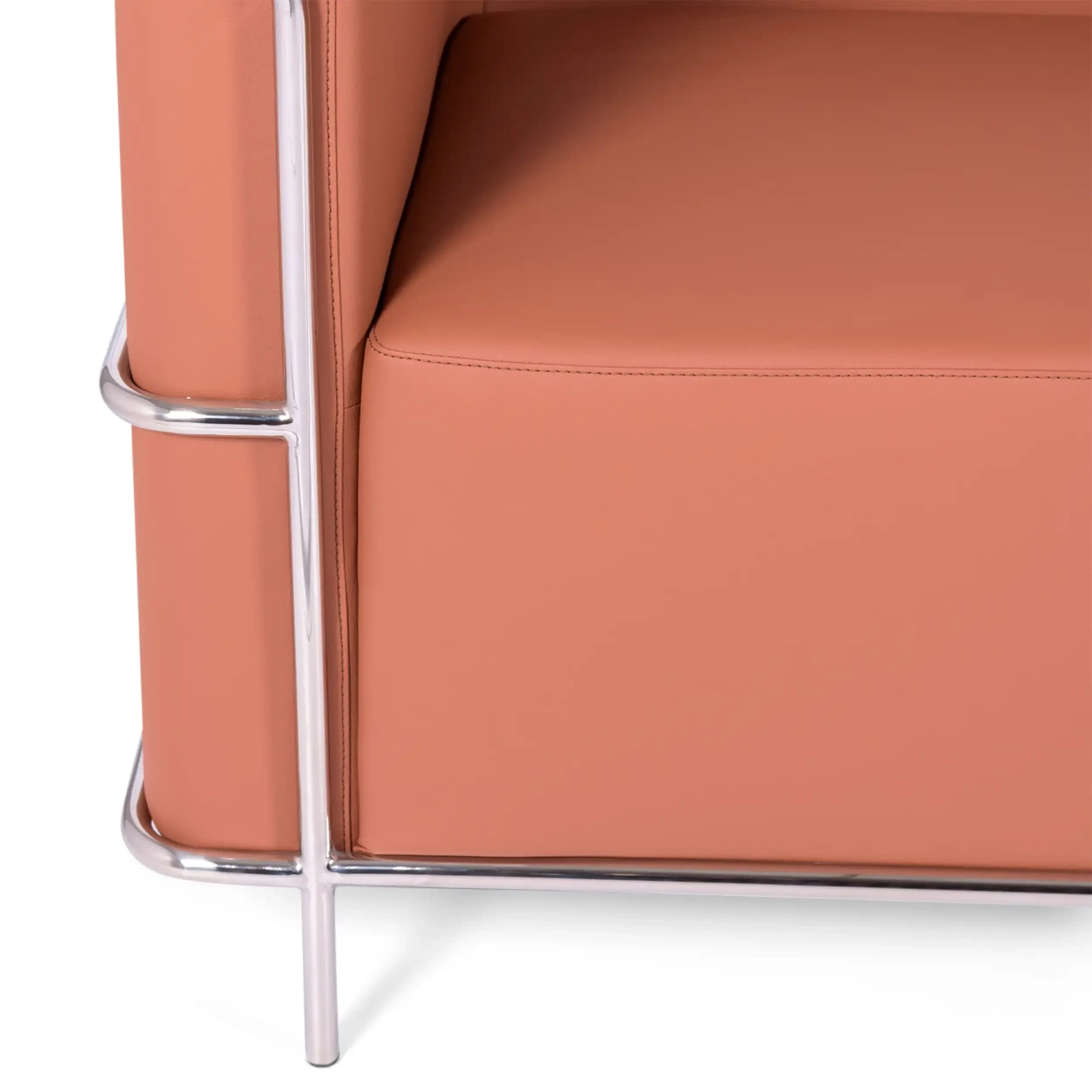 Sofá Torino 3 plazas en polipiel y acero cromado - Mueble Design